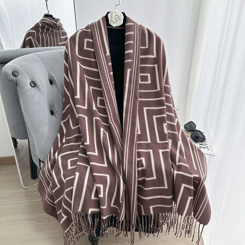 Geometric Print Winter Scarf view 2