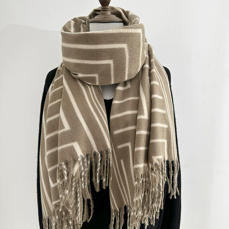 Geometric Print Winter Scarf view 3