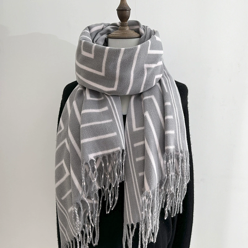 Geometric Print Winter Scarf view 4