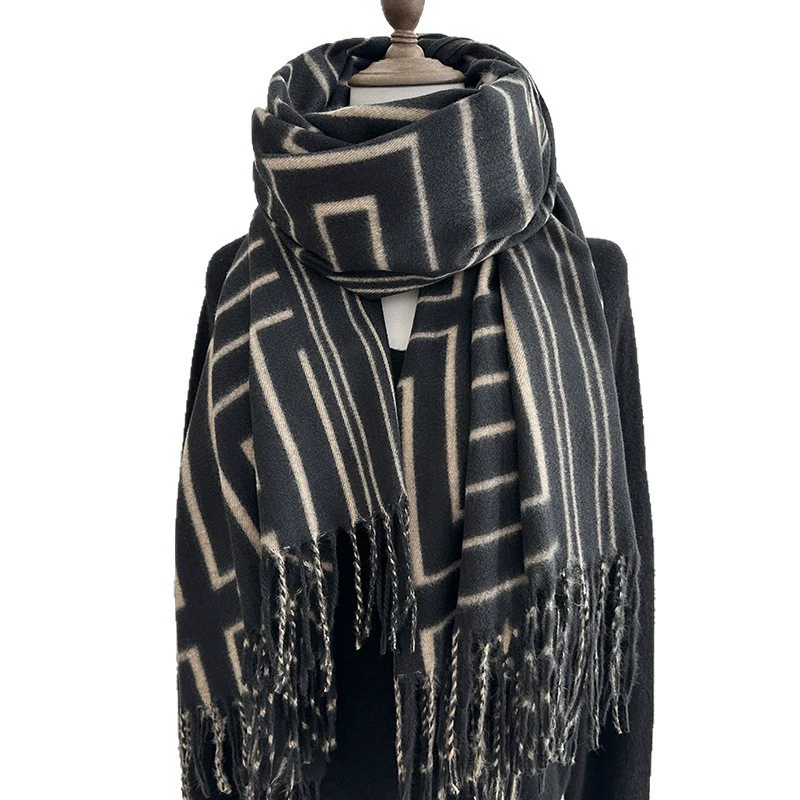 Geometric Print Winter Scarf view 5