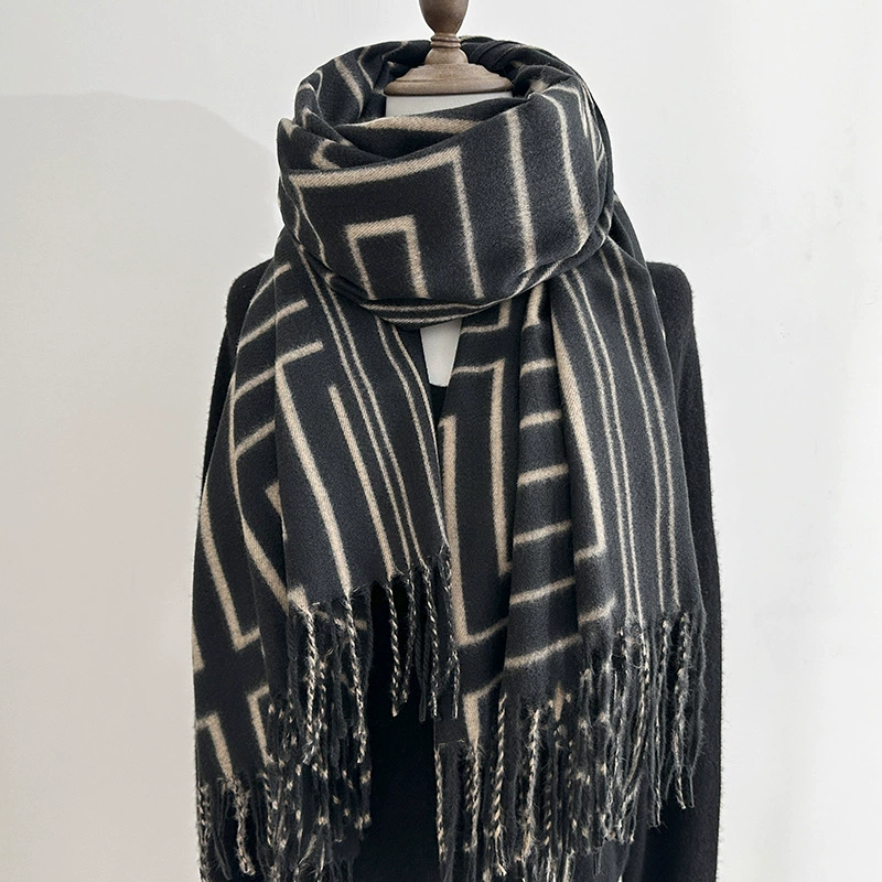 Geometric Print Winter Scarf view 6