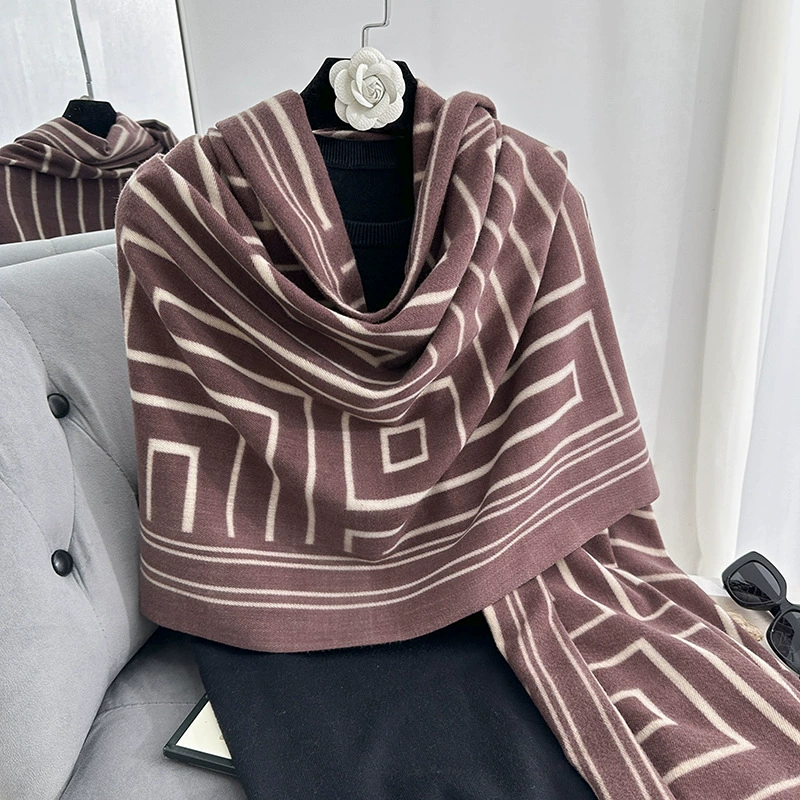 Geometric Print Winter Scarf view 9