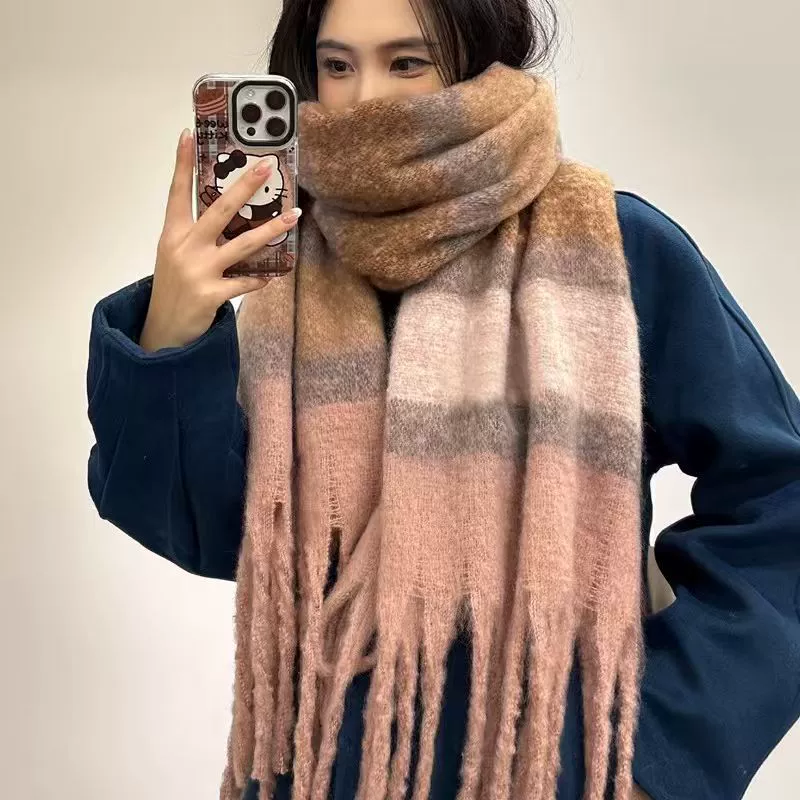 Striped Mohair Scarf for Women