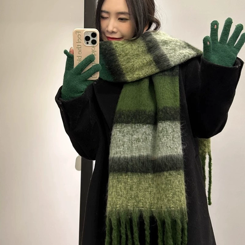 Striped Mohair Scarf for Women view 4