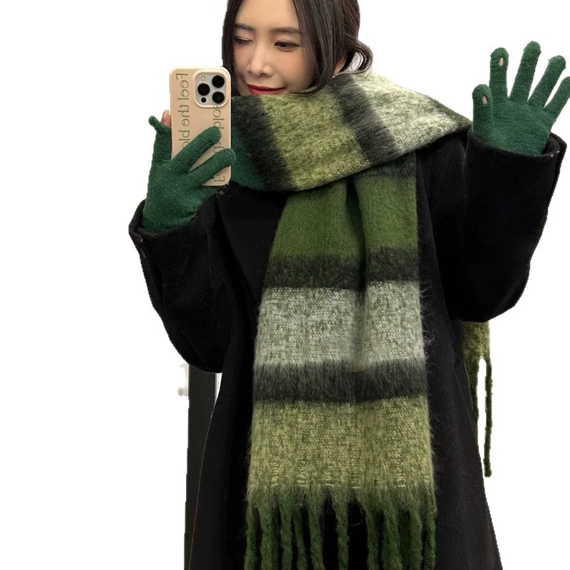 Striped Mohair Scarf for Women view 5