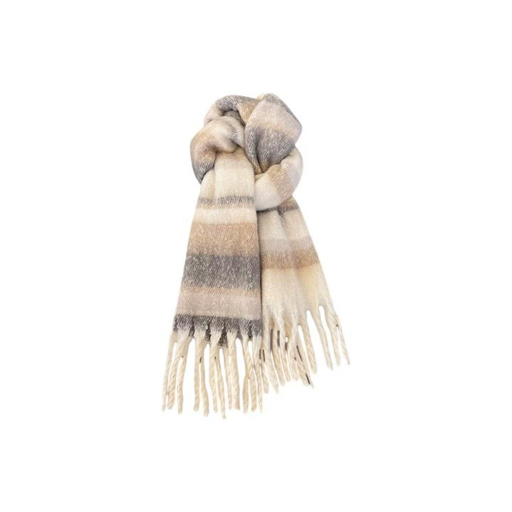 Plaid Fringe Scarf for Women view 3