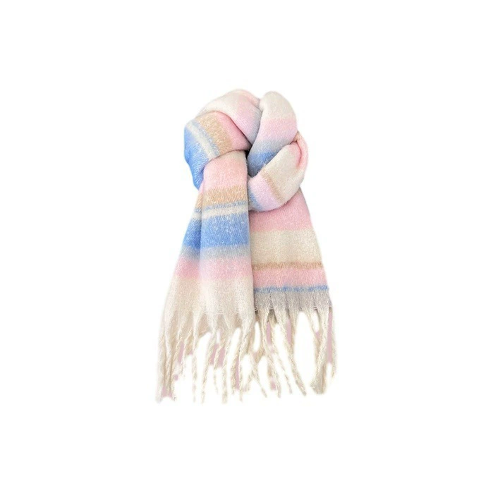 Plaid Fringe Scarf for Women view 4