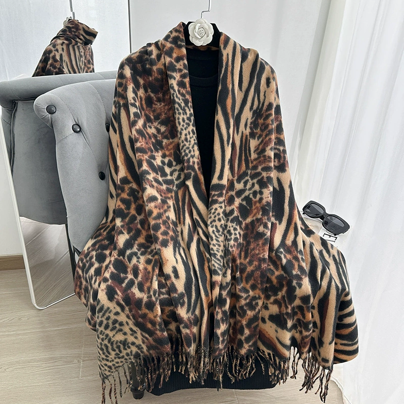 Leopard Print Winter Scarf