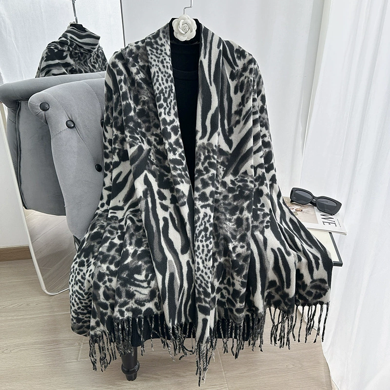 Leopard Print Winter Scarf view 2