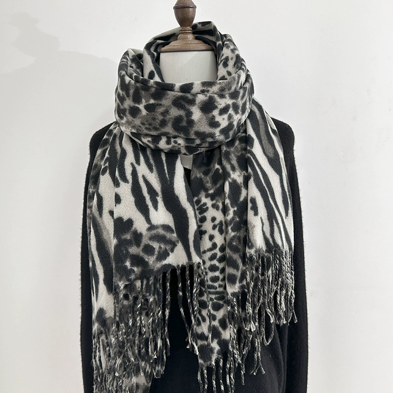 Leopard Print Winter Scarf view 3