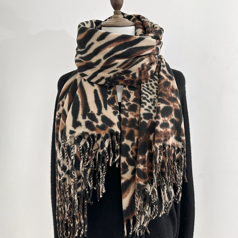Leopard Print Winter Scarf view 4