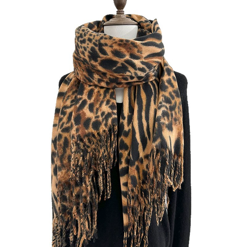 Leopard Print Winter Scarf view 5