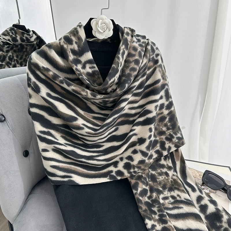 Leopard Print Winter Scarf view 7