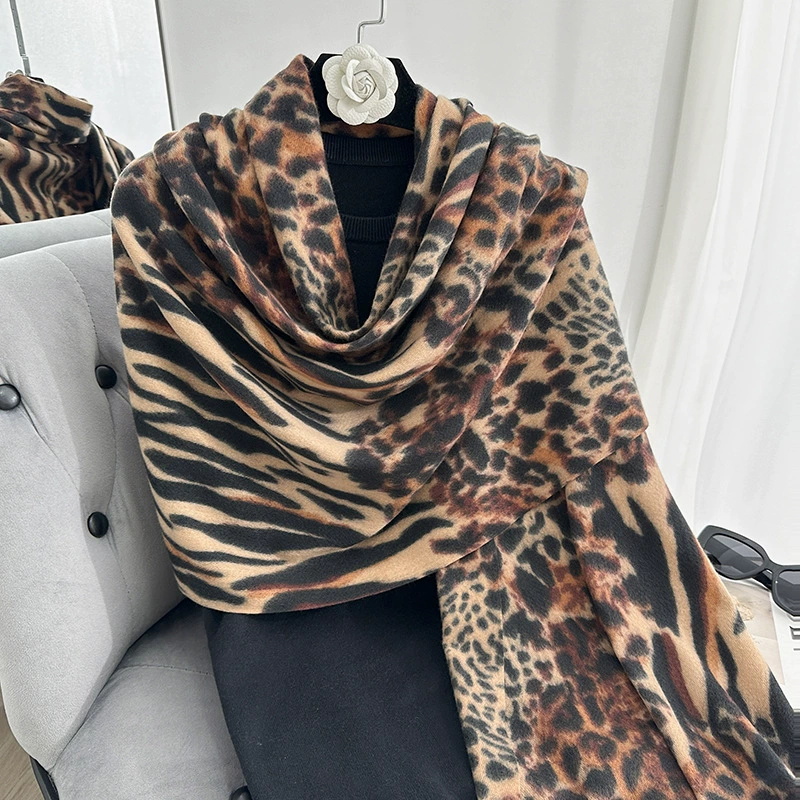 Leopard Print Winter Scarf view 8