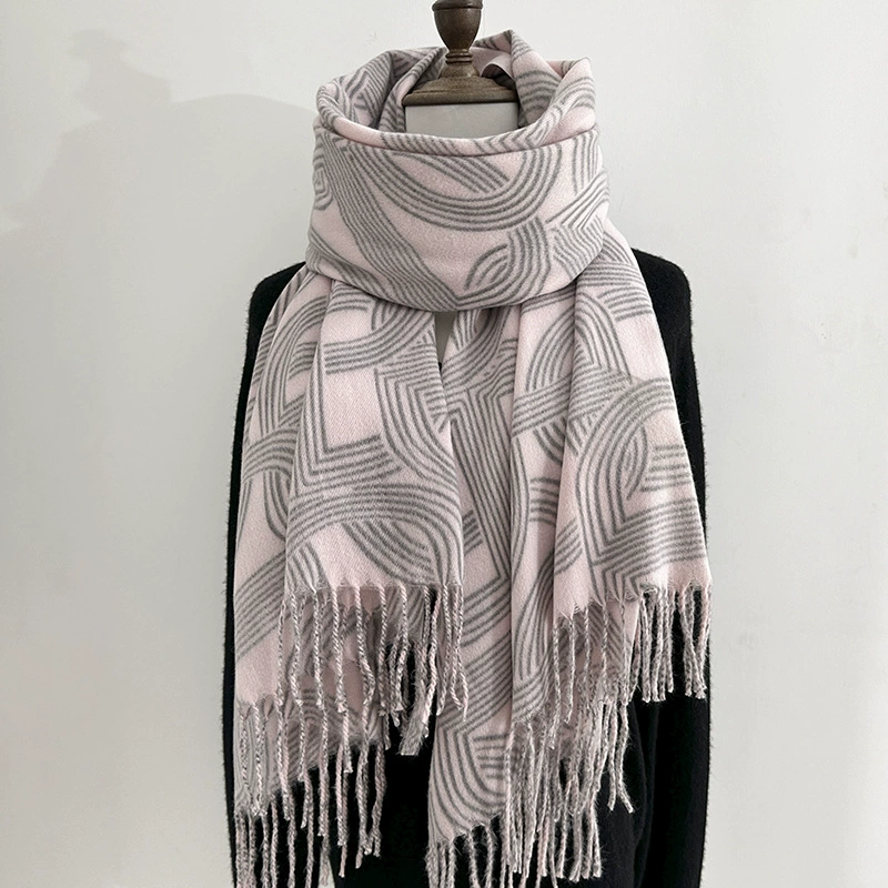 Faux Cashmere Fringed Scarf view 3