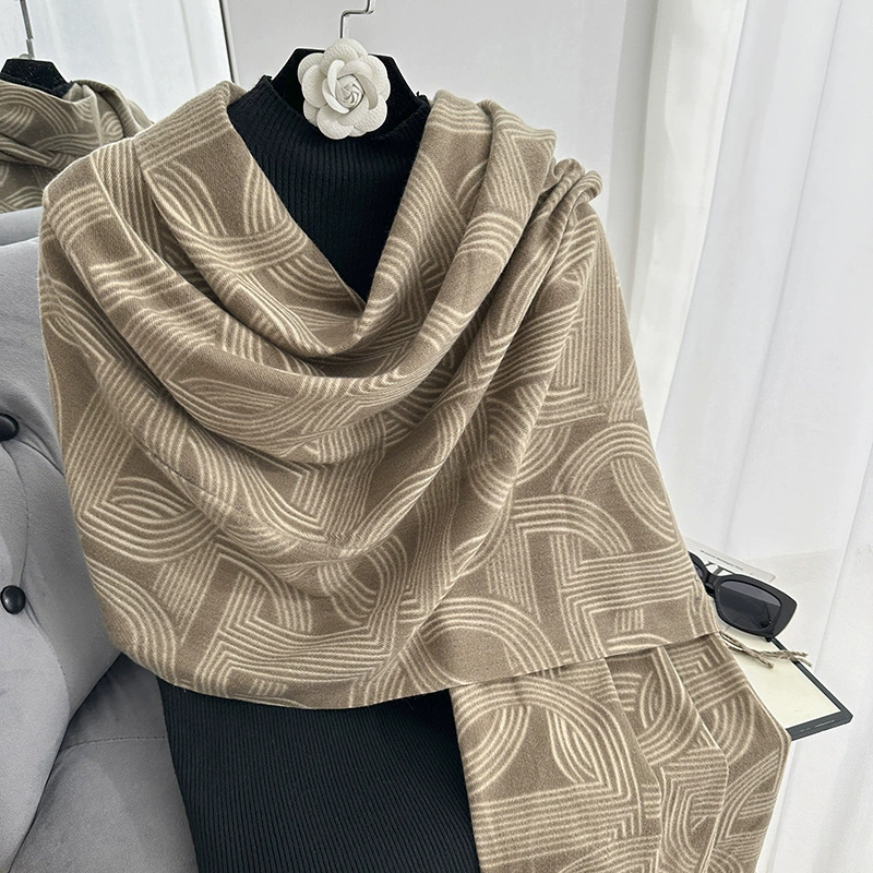 Faux Cashmere Fringed Scarf view 7