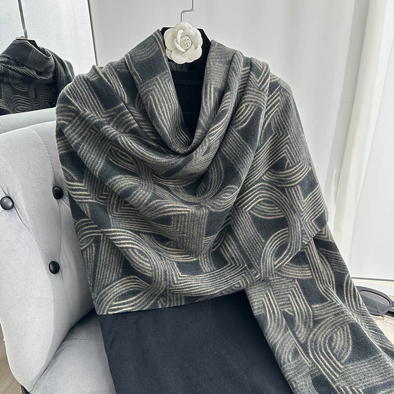 Faux Cashmere Fringed Scarf view 9