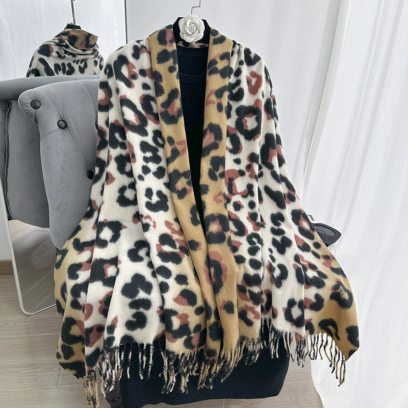 Leopard Print Winter Scarf view 2