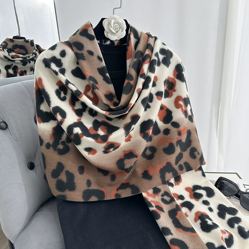 Leopard Print Winter Scarf view 7