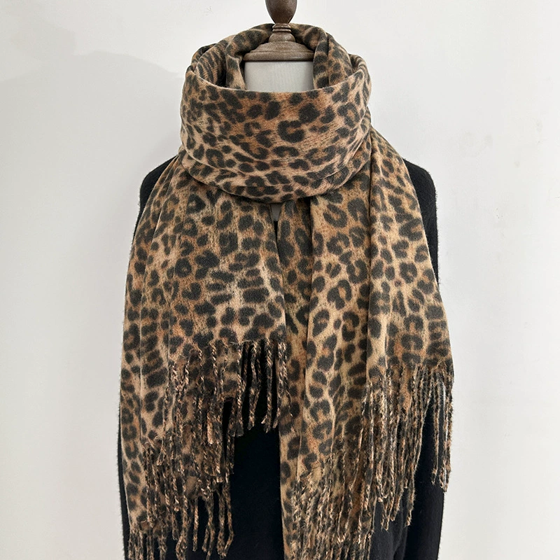 Vintage Leopard Print Scarf view 4