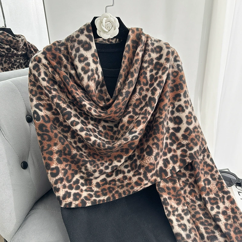 Vintage Leopard Print Scarf view 8