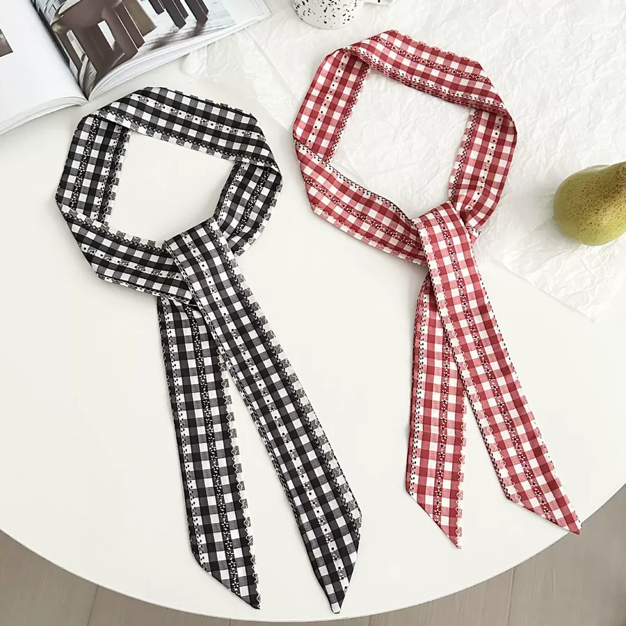 Polka Dot Long Silk Twilly view 3
