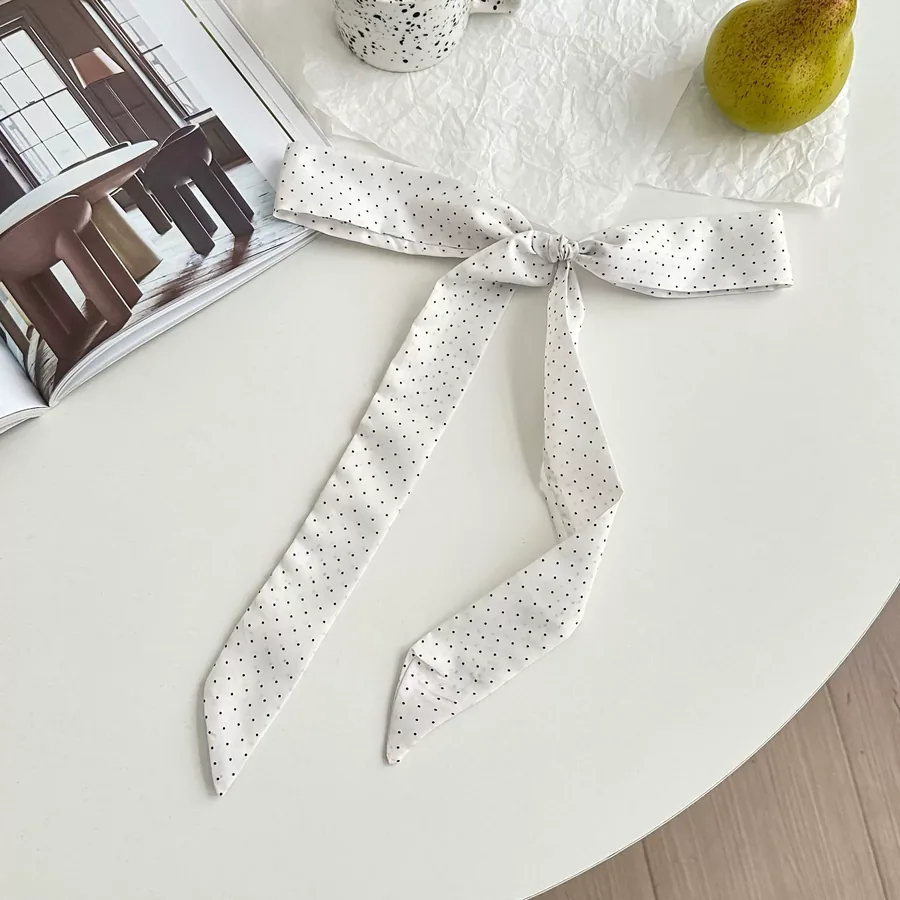Polka Dot Long Silk Twilly view 7