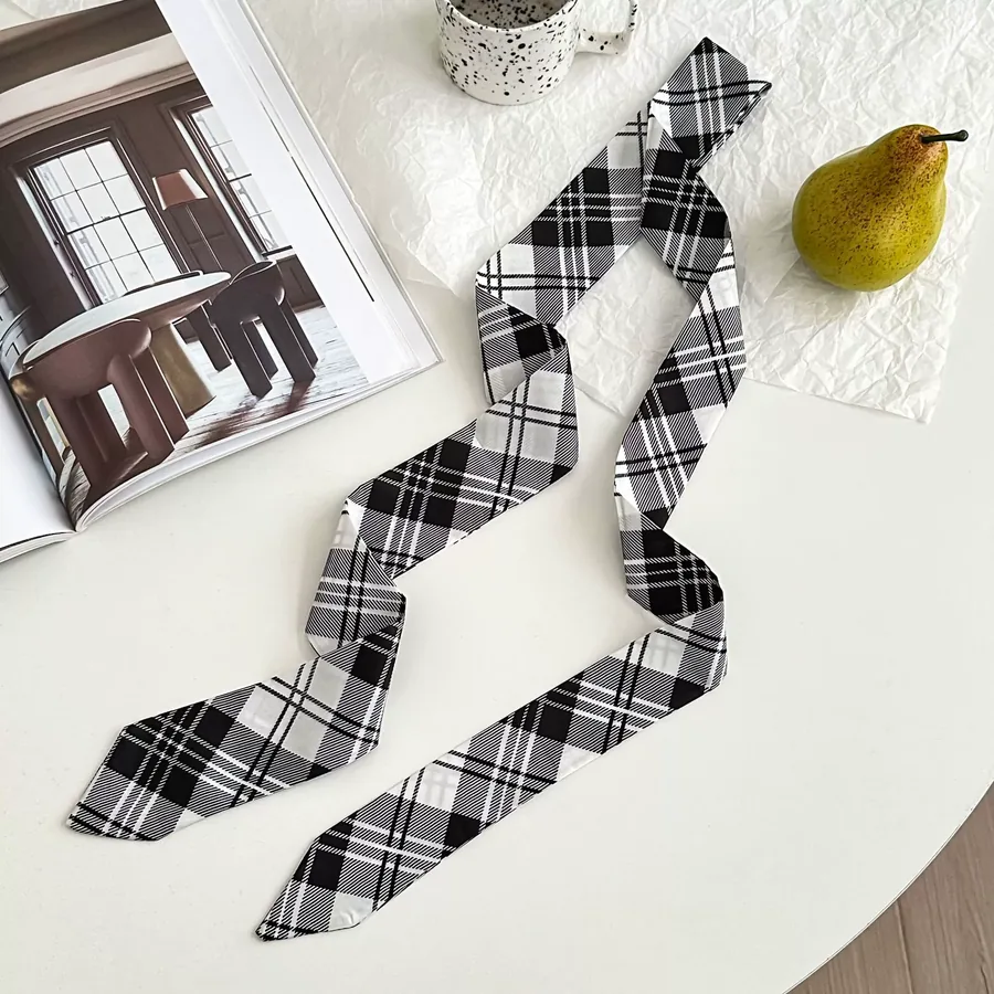Polka Dot Long Silk Twilly view 10