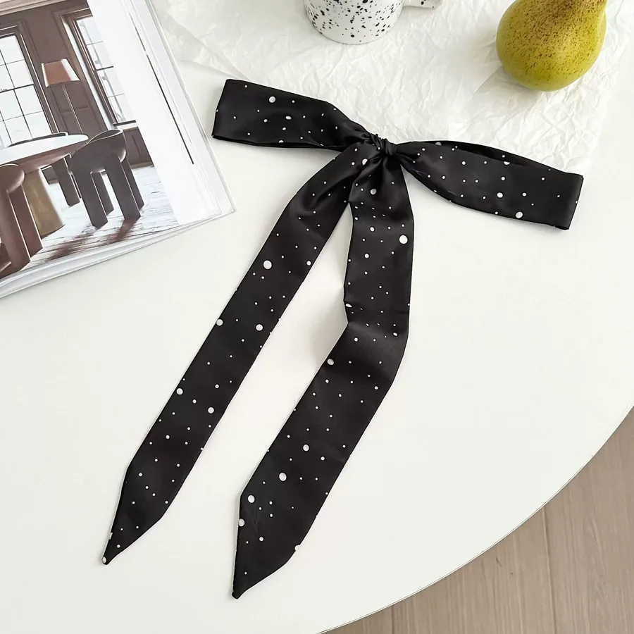 Polka Dot Long Silk Twilly view 11