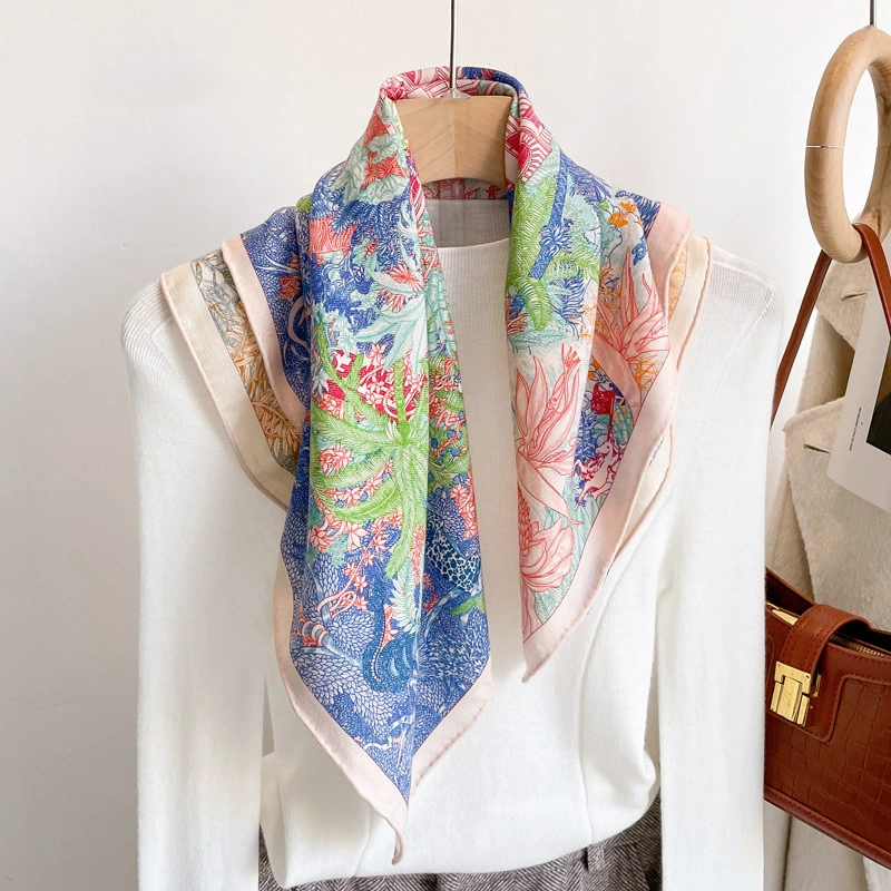 Silk Blend Small Square Scarf