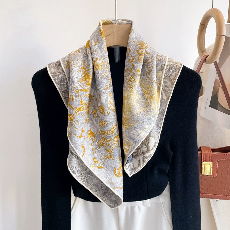 Silk Blend Small Square Scarf view 3