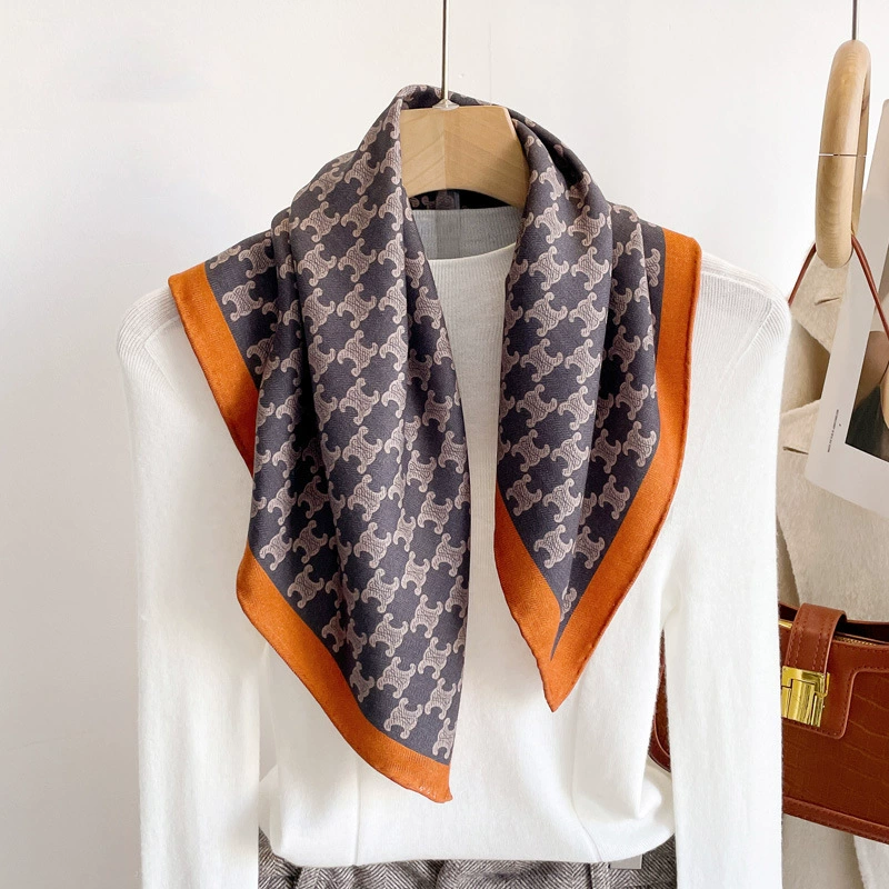 Silk Blend Small Square Scarf view 4