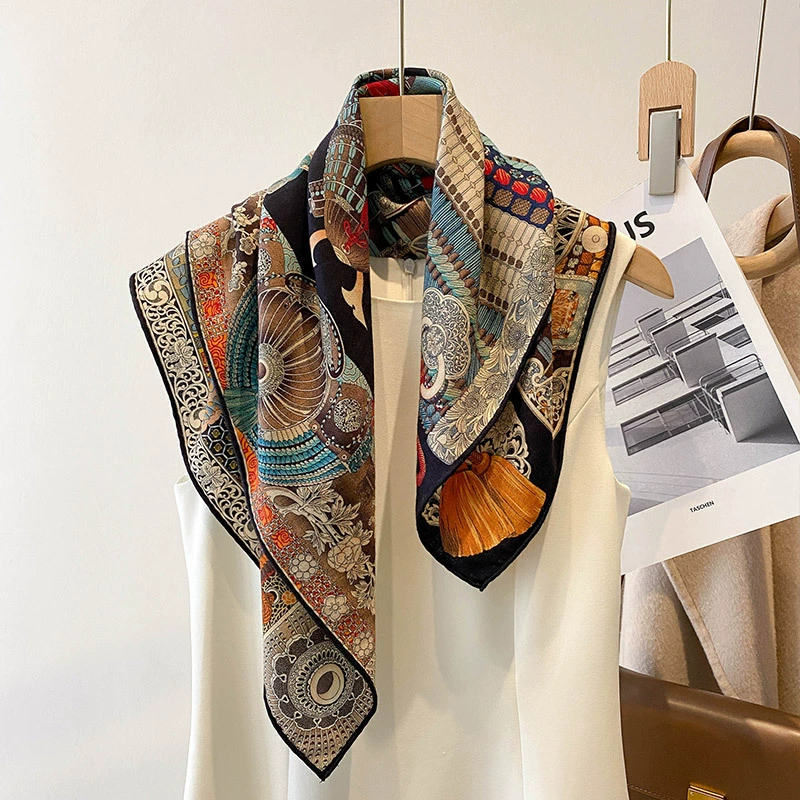 Silk Blend Small Square Scarf view 7