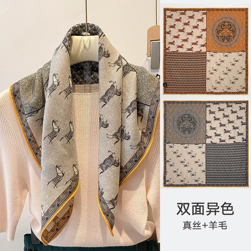 Silk Blend Small Square Scarf view 8