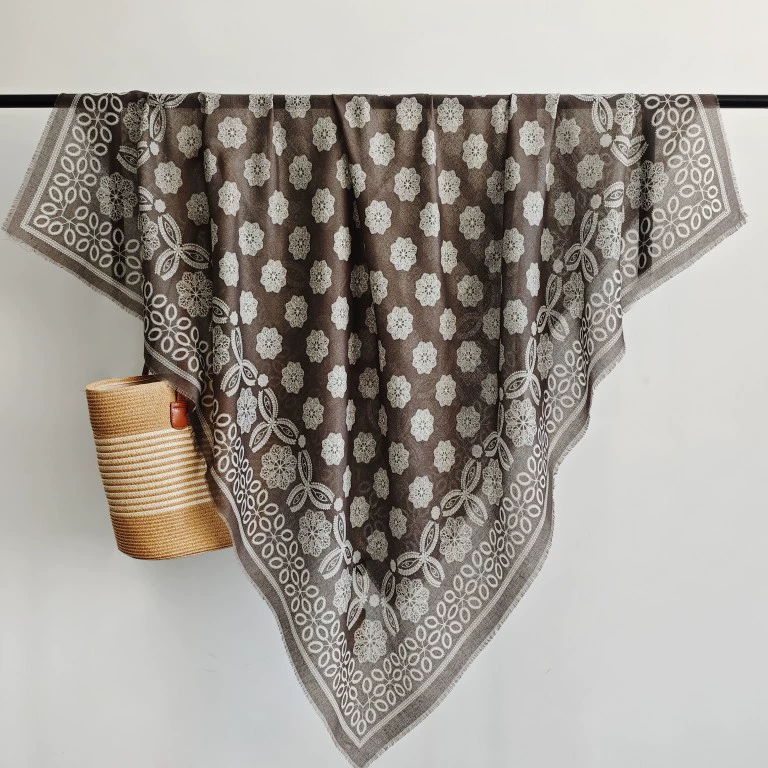 Ethnic Print Large Square Scarf
