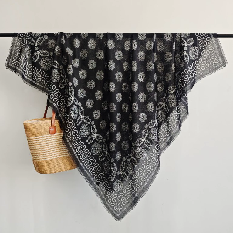 Ethnic Print Large Square Scarf view 6