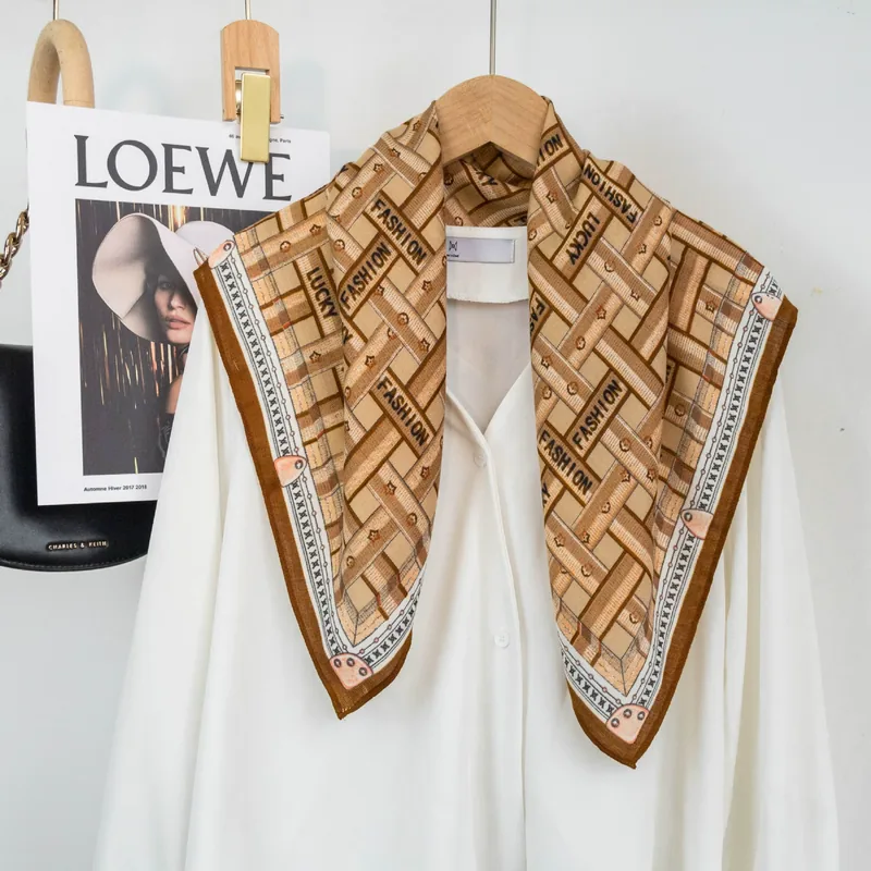 Cotton Linen Small Square Scarf