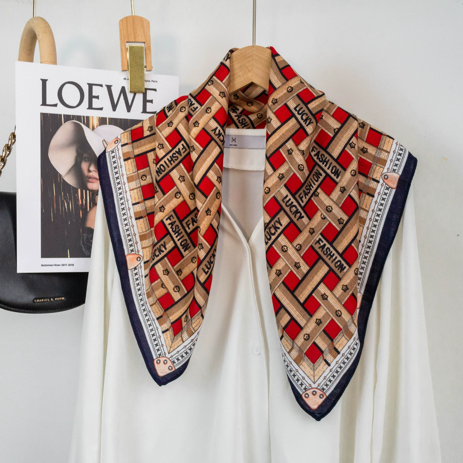 Cotton Linen Small Square Scarf view 3