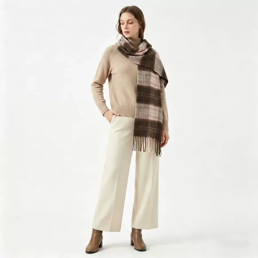 Plaid Fringe Scarf view 3