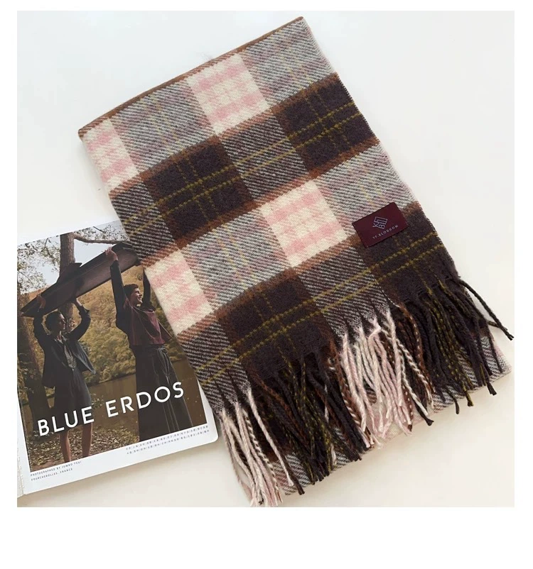 Plaid Fringe Scarf view 7