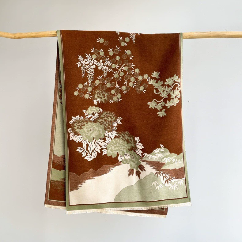 Faux Cashmere Jacquard Winter Scarf view 4
