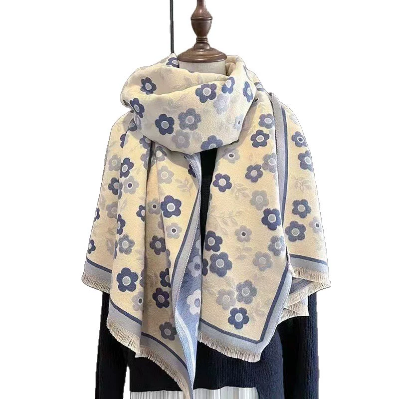 Faux Cashmere Jacquard Winter Scarf view 5
