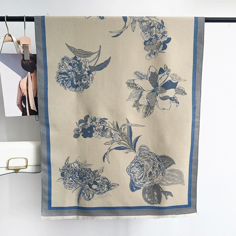Faux Cashmere Jacquard Winter Scarf view 6