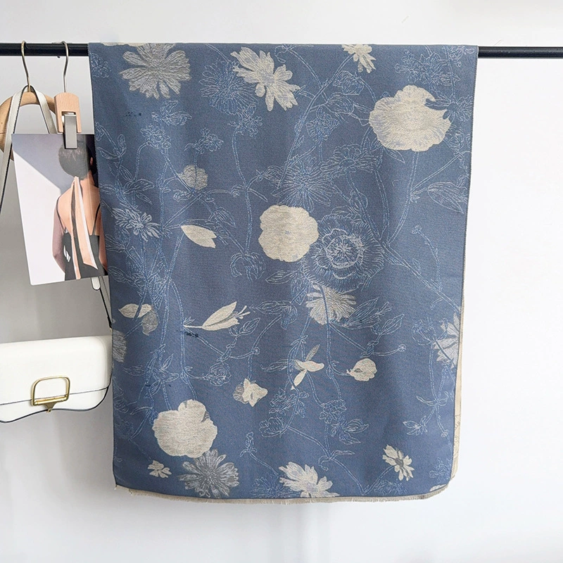 Faux Cashmere Jacquard Winter Scarf view 8