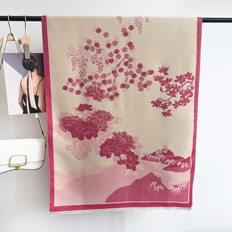 Faux Cashmere Jacquard Winter Scarf view 11