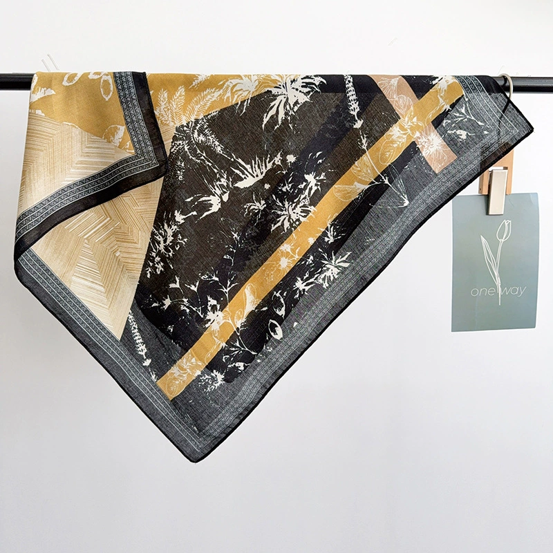 New Chinese Style Silk-Look Square Scarf view 2