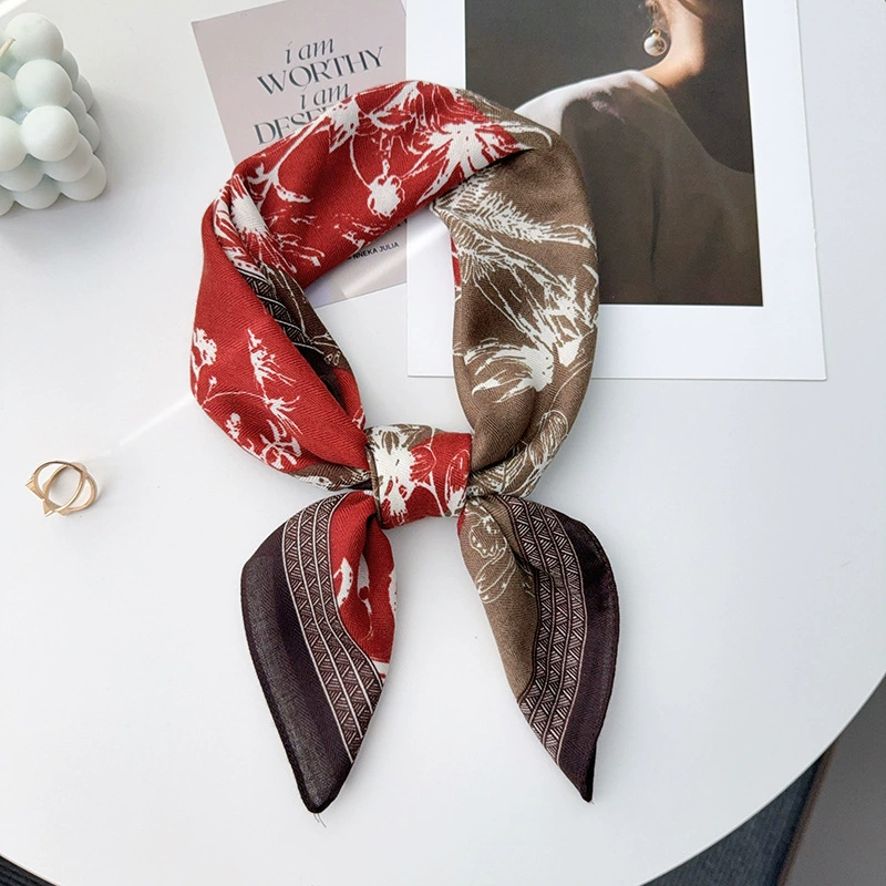 New Chinese Style Silk-Look Square Scarf view 3