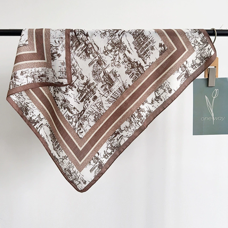 Chinese Ink Painting Square Scarf