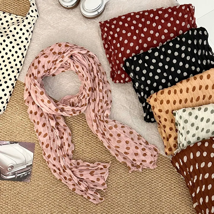 Cotton Linen Print Scarf