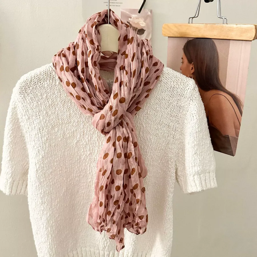 Cotton Linen Print Scarf view 3